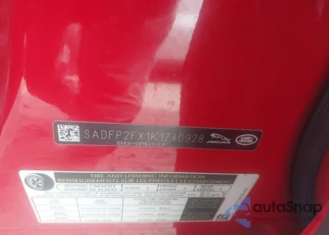 2019 Jaguar E-Pace Se из США, поврежденный, VIN SADFP2FX1K1Z40928